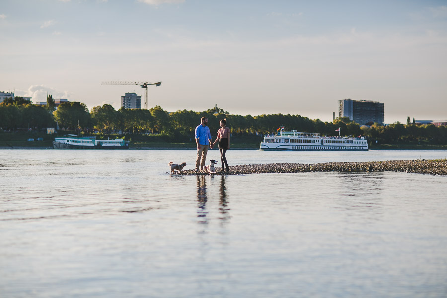 Paarshooting am Rhein mit Hunden