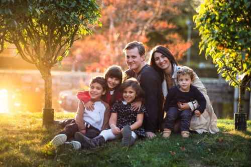 familienfoto zu sechst
